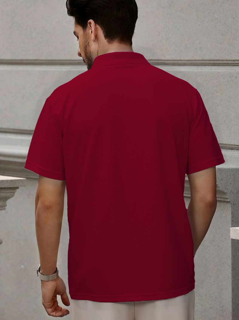 Schlichte Business-Casual-Revers-Oberteile für Herren, exklusive Poloshirts mit Bullenkopf-Stickerei_voghion.com