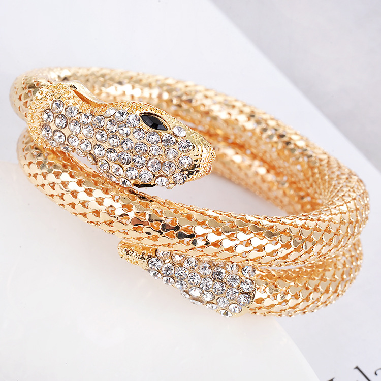 1pc Punk Gold Farbe Schlange Armreif Retro Club Schlange Spirale Armband Oberarm Manschette Armbinde Armband Armreif Schmuck Geschenke_voghion.com