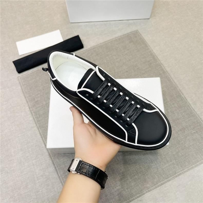 Zapatillas bajas Ji blancas a rayas de nuevo estilo, de piel auténtica, con cordones, modernas, versátiles, de la familia G, para hombre._voghion.com