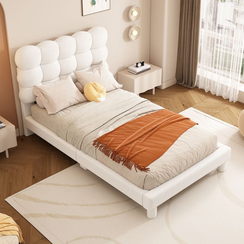 Flachbett 90x200cm, Verstellbares Kopfteil, Rosa Optik, Bianco_voghion.com