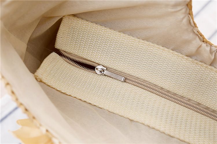 Nuova borsa intrecciata a mano in rattan con fiori di grande capacità e borsa intrecciata in paglia per le vacanze al mare_voghion.com
