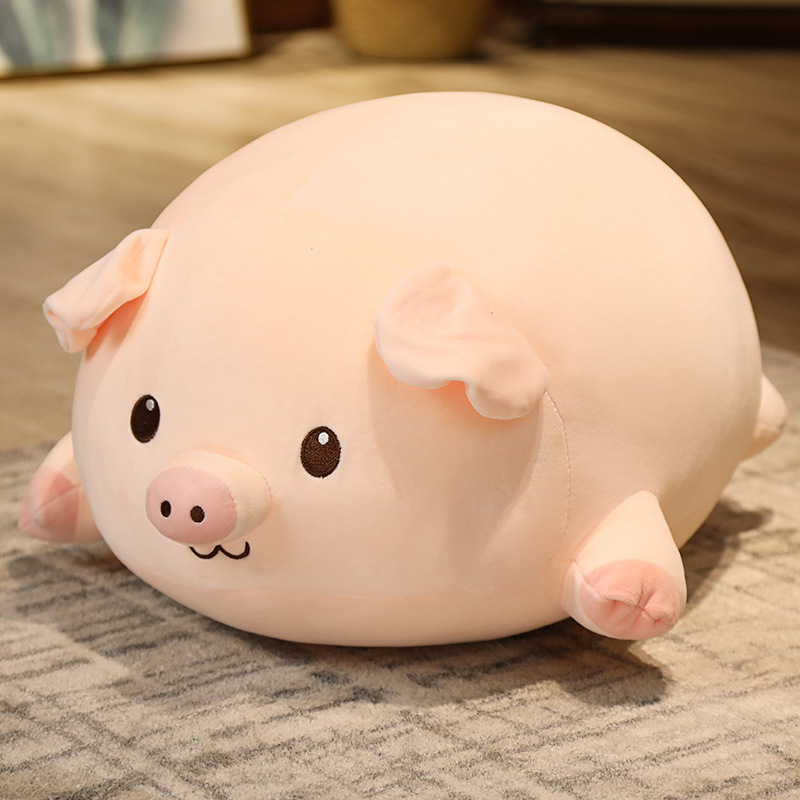 Simpatico maiale bambola di peluche cucciolo di maiale bambola di stoffa bambola che dorme con cuscino morbido regalo di compleanno per ragazza_voghion.com