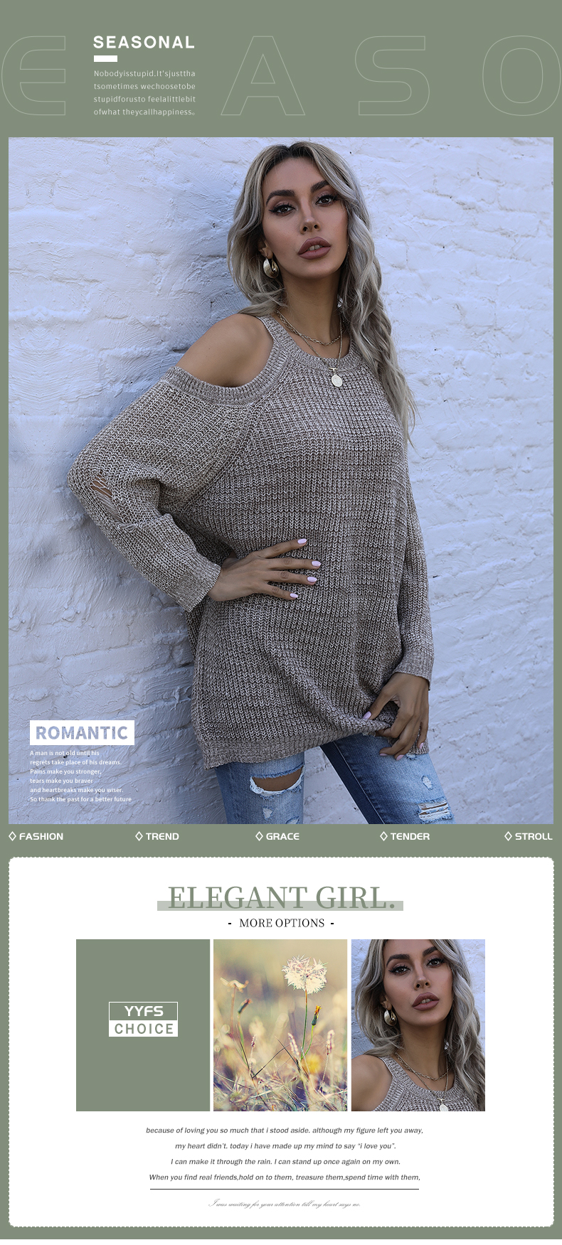 Einfarbiger Slim-Fit-Strickpullover mit Rundhalsausschnitt_voghion.com