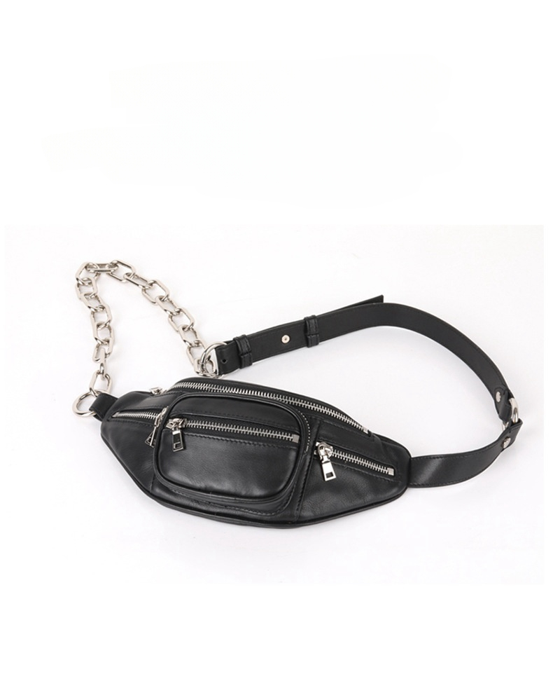 Alexandrian Mini-Internet-Hüfttasche im Designer-Stil, Unisex, berühmte Schaffell-Hüfttasche, Umhängetasche aus echtem Leder, Einzelschulter-Kettentasche_voghion.com