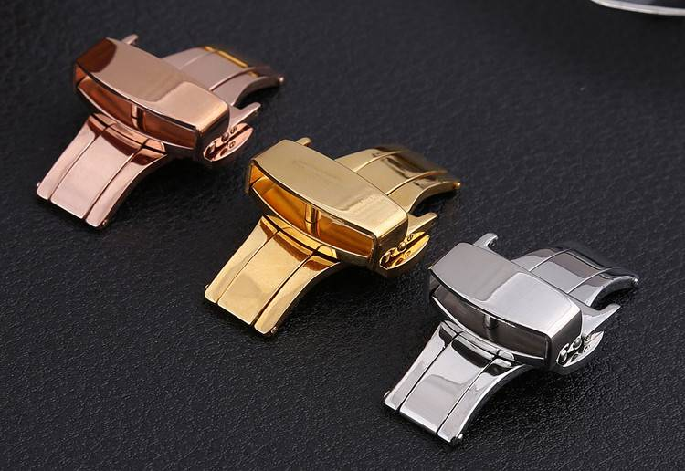 Watch accessories Buckle Double press automatic bow buckle Fine steel buckle 18/20/22MM_voghion.com
