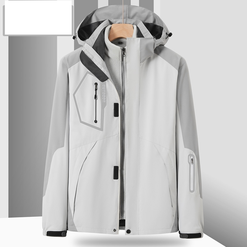 Women's Clothing outdoor two piece three in one jacket for men and women couple style windproof and warm mountaineering work clothes _voghion.com