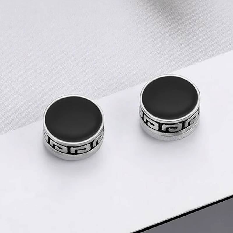 Ohrclips mit Great Wall-Muster, magnetische Ohrclips für Männer ohne Ohrlöcher, neuer Stil, Retro-Trend-Design, einfache Accessoires_voghion.com
