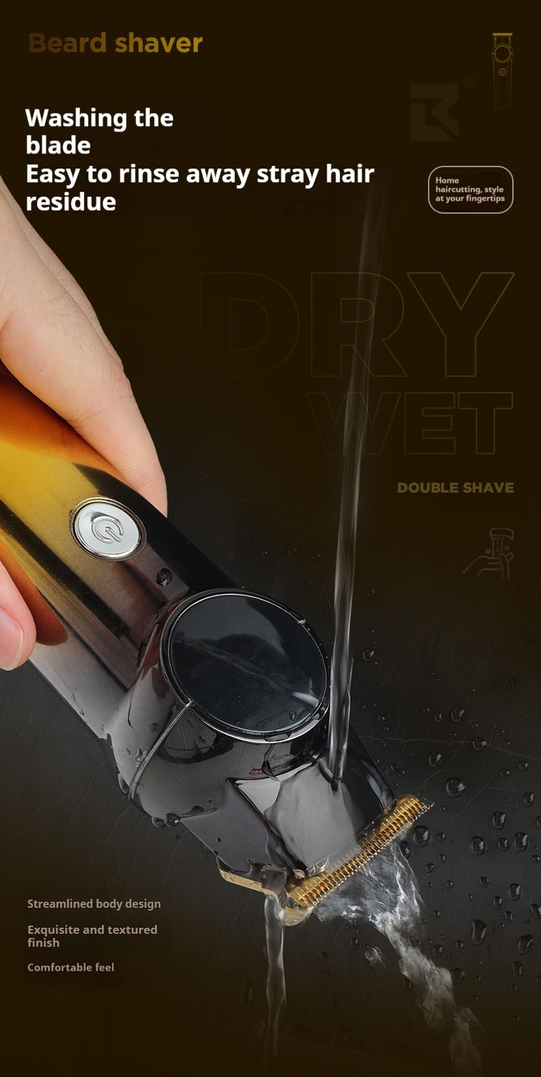 Professional Hair Clipper - LED Display, Self-Sharpening Stainless Steel Blades, Cordless With 180min Runtime, Low Noise (36dB)_voghion.com