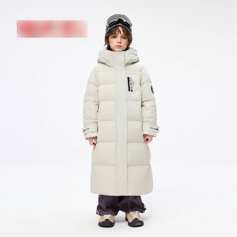 Premium Kids' Long Down Jacket With Hood - Ultra-Warm Winter Coat For Boys & Girls - Soft Duck Feather Filling, Water-Resistant Polyester_voghion.com
