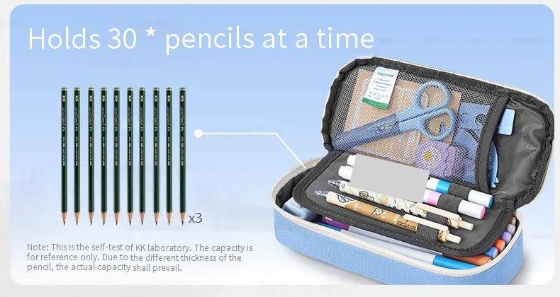 Kids' Pencil Case – Large Capacity School Organizer With Anti-Bacterial & Water-Resistant Options (Light Breeze Blue/Frosty Milk/Deep Blue/Purple))_voghion.com
