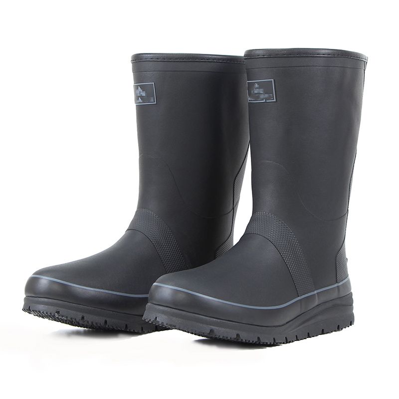 Warm High-End Solid Color Natural Rubber Fishing Rain Shoes_voghion.com