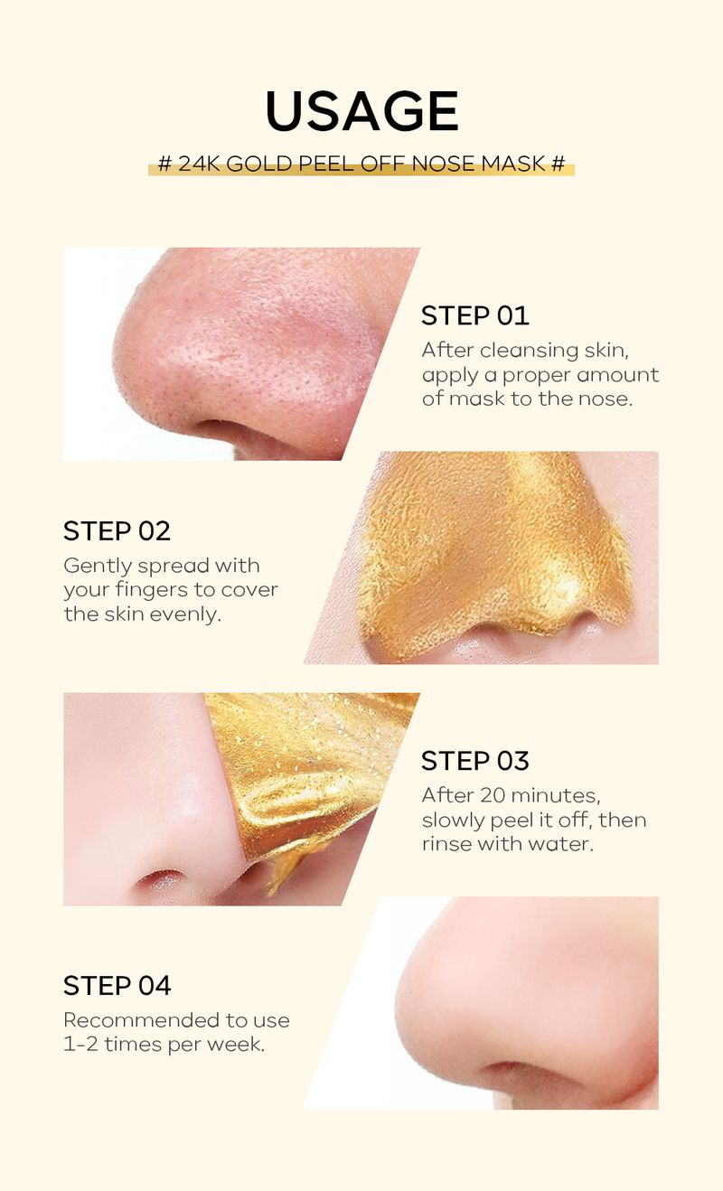 Makeup Tool Kits Version QUIYUM Gold Tear Off Nose Mask 30g (hose) Cleansing, Hydrating And Moisturizing_voghion.com