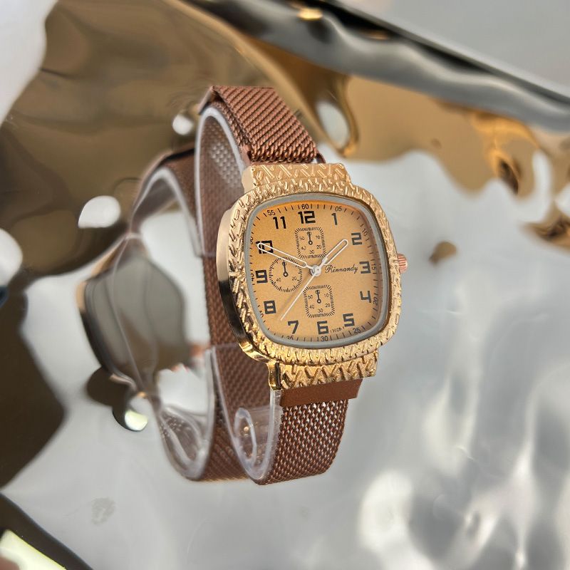 Square Women's Watch Wheat Ear Magnetic Buckle Milan Band Watch Candy Women's Quartz Watch Work Daily Birthday Anniversary Valentine's Day Gift_voghion.com