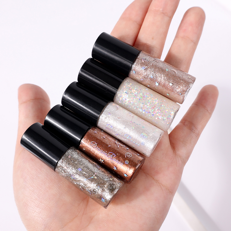 Cores líquidas 5 sombra destaque lantejoulas glitter sombra de olho perolado deitado bicho da seda à prova dwaterproof água lasti_voghion.com