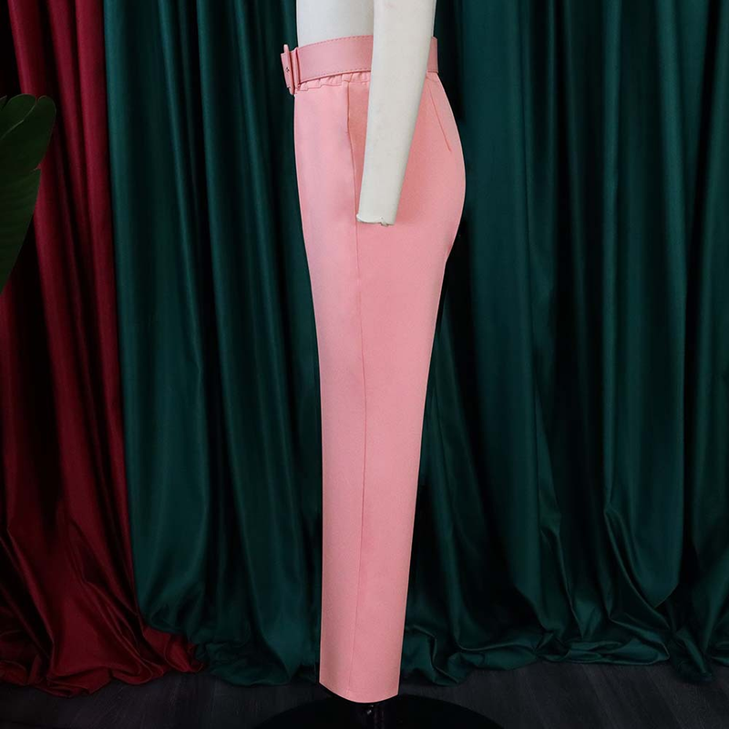 Freizeithose mit hoher Taille, Slim-Fit-Anzughose, Damenhose, Herbst-Berufshose_voghion.com