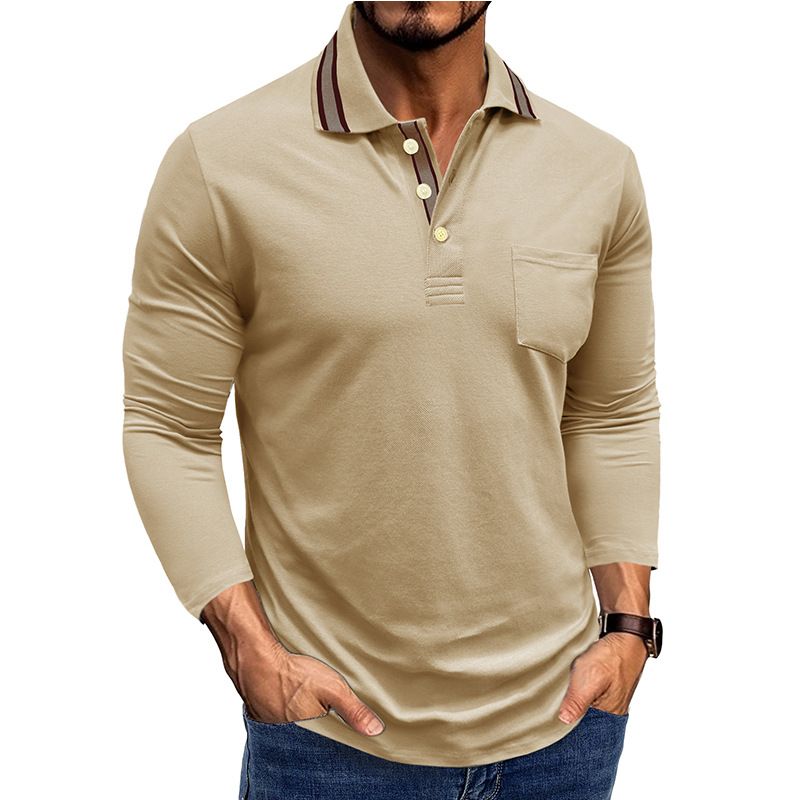 Polo a maniche lunghe con risvolto e bottoni da uomo_voghion.com