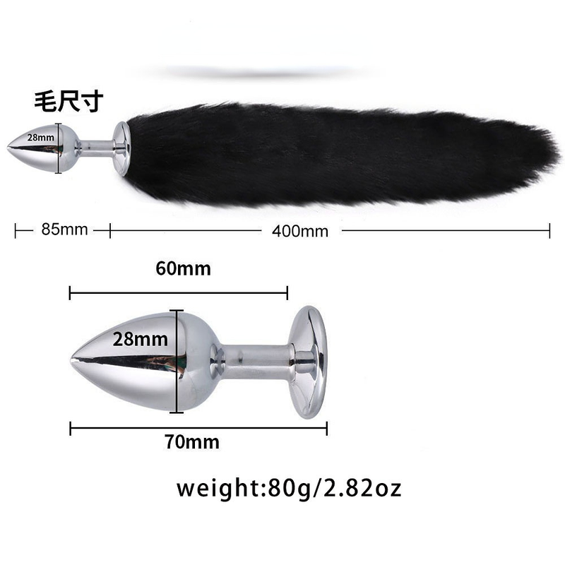 Simpatici 3 colori coda di volpe plug anale orecchie di gatto fasce per capelli set giochi per adulti capezzoli clip collo colla_voghion.com