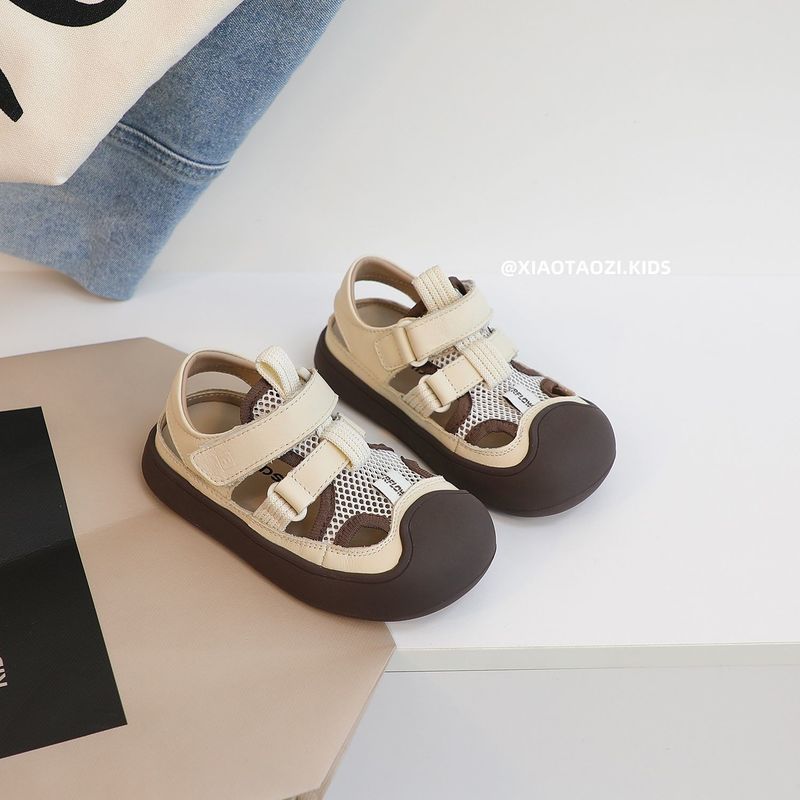 Boys' Closed-Toe 2024 Summer New Children's Beach Shoes Soft Sole Korean Style Breathable Girls' Sports Sandals_voghion.com