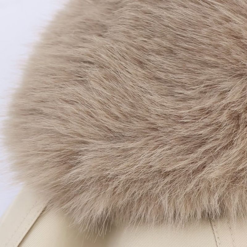 Trench doppiopetto con collo corto in pelliccia, stile autunno inverno 2025, donna F611776_voghion.com