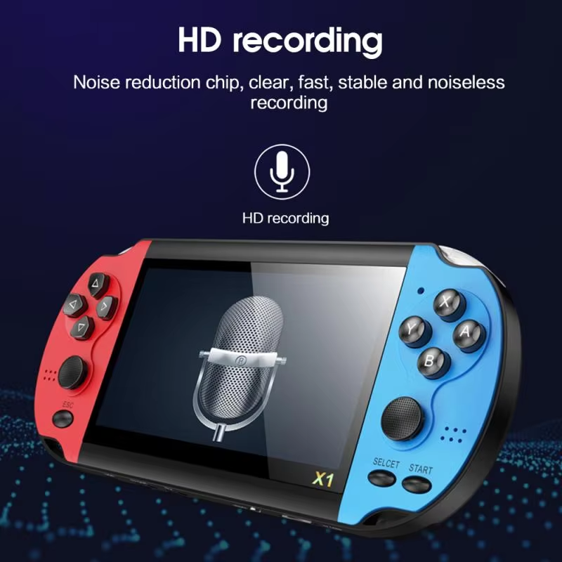 X7 Mini Handheld MP5 4,3-calowy ekran o wysokiej rozdzielczości i wadze 64 g Klasyczna konsola do gier z grami_voghion.com