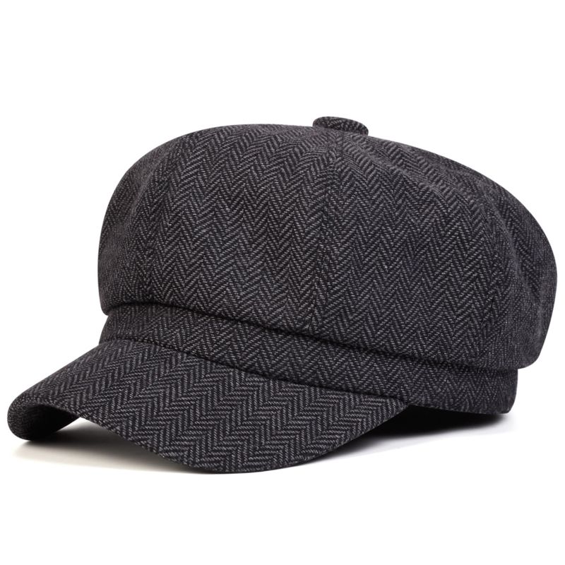 Casual British Style Octagonal Hat Duckbill Beret Men's Trendy Autumn Winter Women's Newsboy Cap_voghion.com