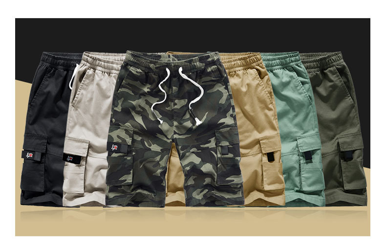 Vêtements pour hommes short cargo d'été pour hommes ample grande taille pantalon quart en coton pour hommes pantalons décontractés multi-poches_voghion.com