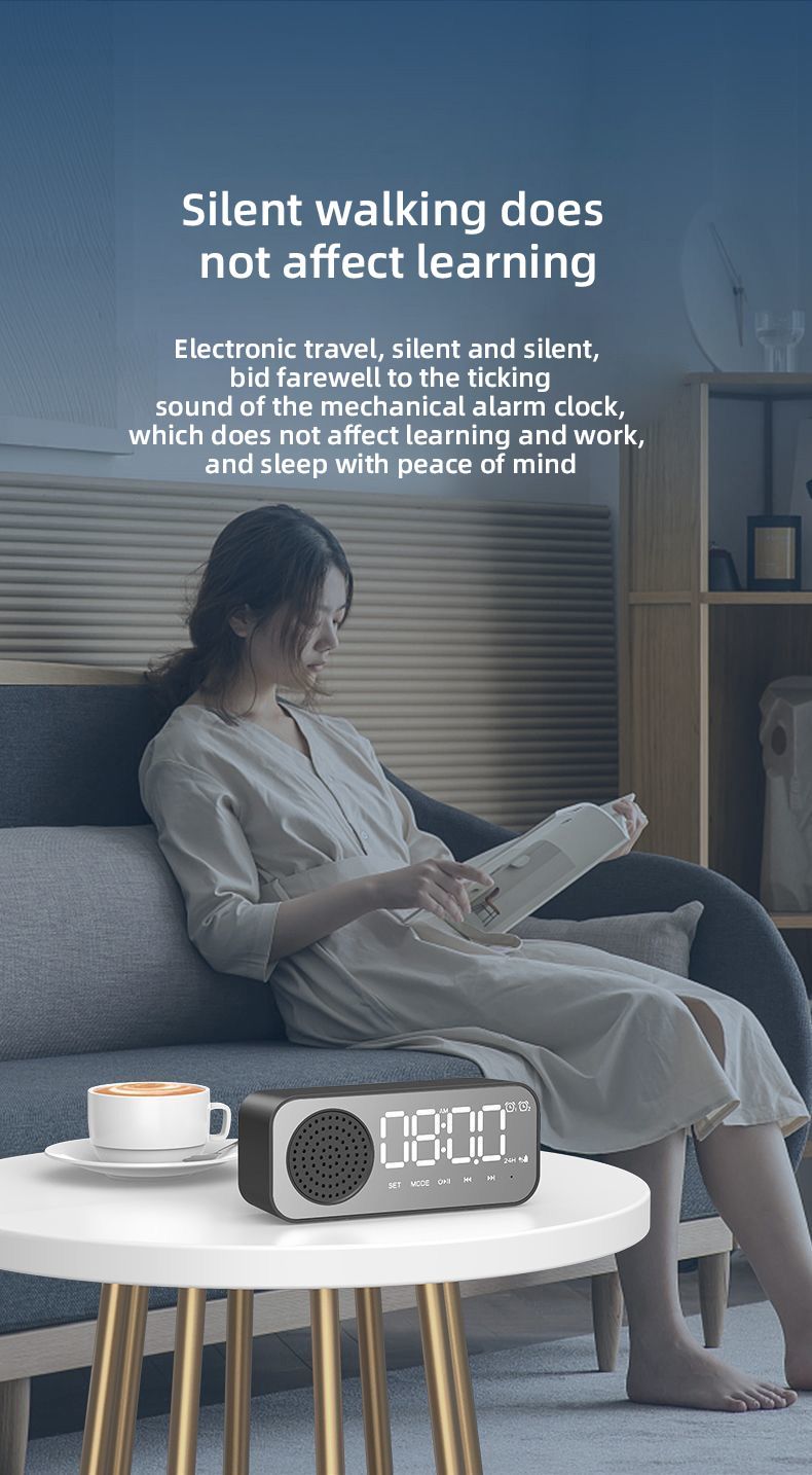Neu Bluetooth Wecker Lautsprecher Englisch Desktop Tragbare Bluetooth Uhr Karte Lautsprecher Kompakte_voghion.com