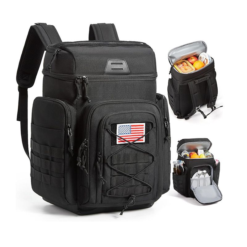 Taktischer Kühlrucksack – Isoliert, auslaufsicher und faltbar mit mehreren Taschen | Schwarz, Camouflage und Dunkelbraun_voghion.com