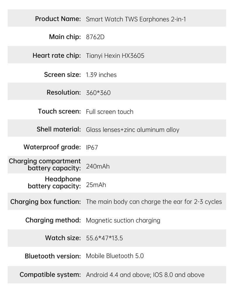 X10 Smartwatch With Bluetooth Earbuds 2-in-1 TWS Wireless Dual Ear Calling Music Fitness Tracker For Android, Heart Rate Monitor, Step Counter,_voghion.com