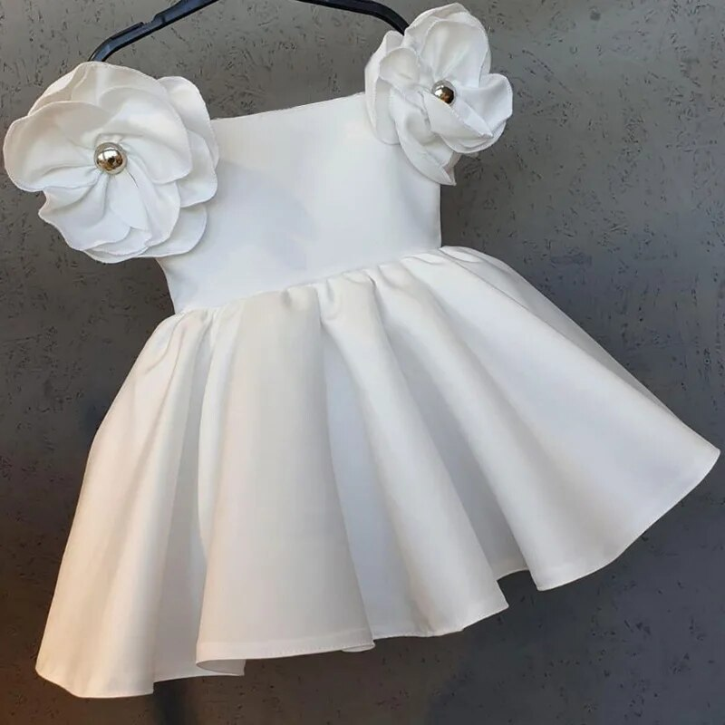 1 2 3 4 5 6 jaar Baby Meisjes Jurk Zomer Dubbele Schouder Bloemen Goud Jacquard Prinses Jurk Verjaardagsfeestje geschenken Kinderkleding_voghion.com