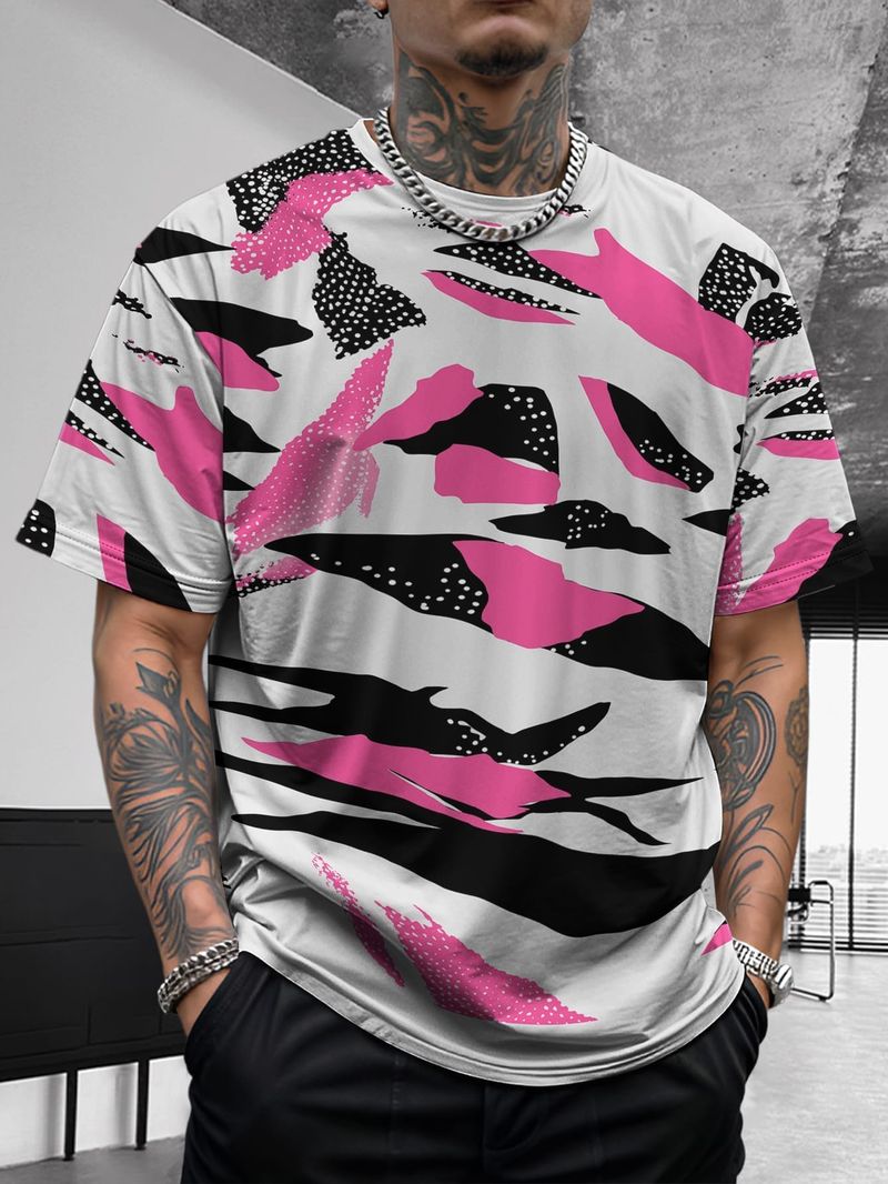 Sommer Neue Herren Kontrastfarbe Street Style Patchwork Mode Lässig Vielseitig Atmungsaktiv Kurzarmhemd_voghion.com