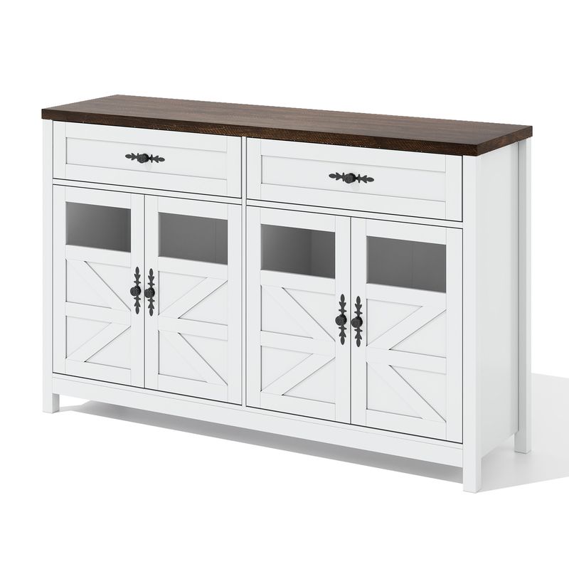 Credenza Weiß 140cm con 4 cassetti, 2 Schubladen, Zeitgenössisches Design_voghion.com