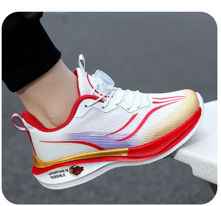 Children's Shoes Spring And Autumn Children's Sports Shoes Rotating Buckle Running Shoes Lightweight Breathable Mesh Student Fashion Men_voghion.com