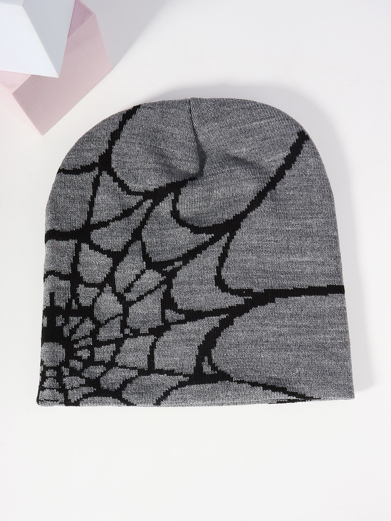 Zimní pletená čepice s pavučinou a žakárovou pleteninou pro muže a ženy, teplá a studená, pro mládež._voghion.com