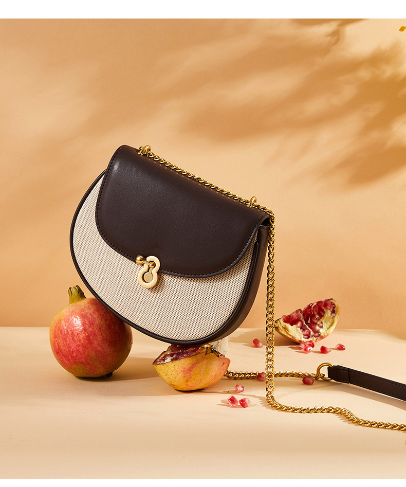 Nuova borsa da donna in vera pelle Borsa da donna versatile storta Design di nicchia Borsa a tracolla monospalla da donna Borsa da sella da donna a catena_voghion.com