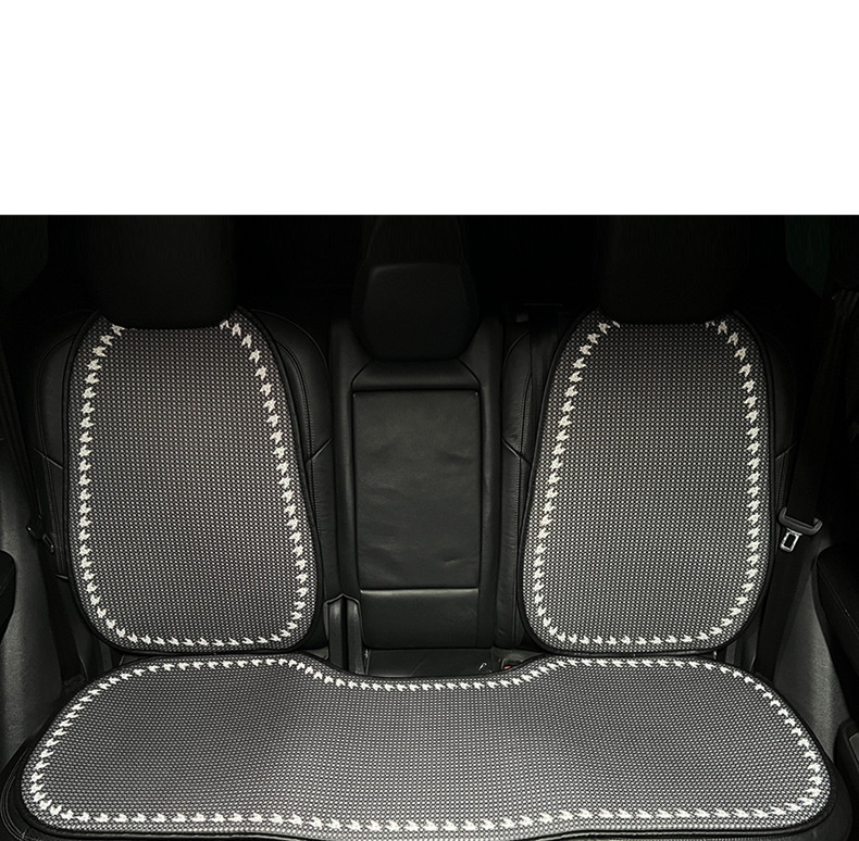 Almofadas para assento de carro, almofadas de seda gelada para todas as estações, almofadas frescas para o verão, respiráveis e antiderrapantes, capas populares para assento de carro em formato pied de poule_voghion.com