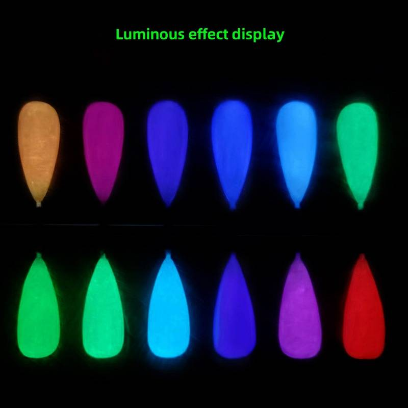Im Dunkeln leuchtendes Nagelgel Fluoreszierendes Nagellackgel Phototherapie-Gelset Beliebtes Nagelstudio in Bonbonfarbe_voghion.com