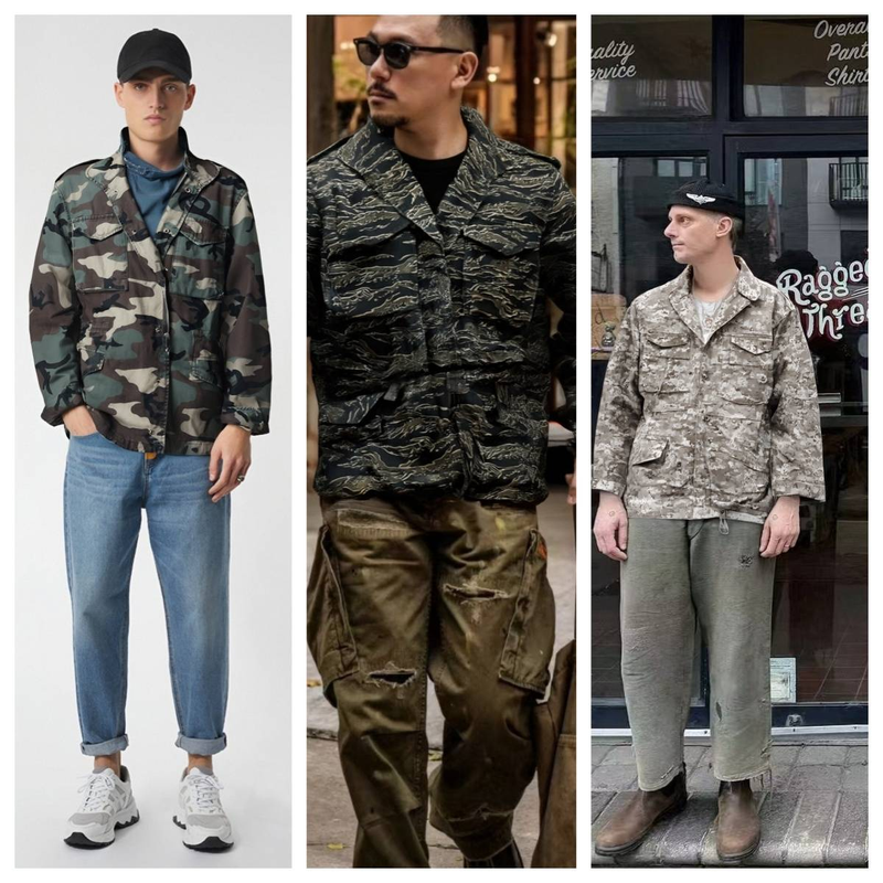 Vyriška kamufliažinė lauko striukė Kombinezonai kamufliažiniai kombinezonai Tank Overcome Military Striukė Motociklo striukė Tough Man Striukė Amerikietiška striukė_voghion.com