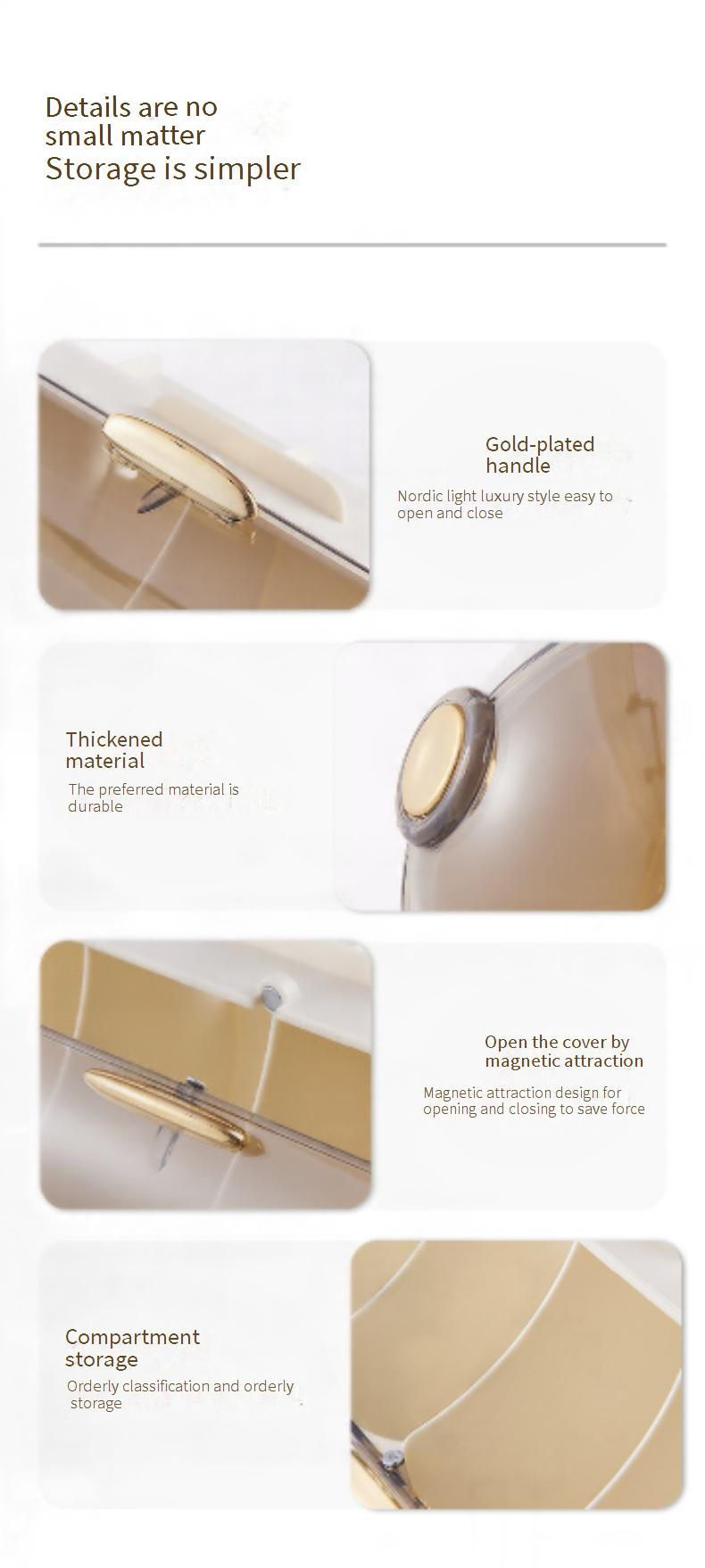 Caixa de armazenamento de roupas íntimas com capa magnética de parede, armário de parede, caixa de meias sem furos, compartimento para armazenamento de roupas íntimas_voghion.com