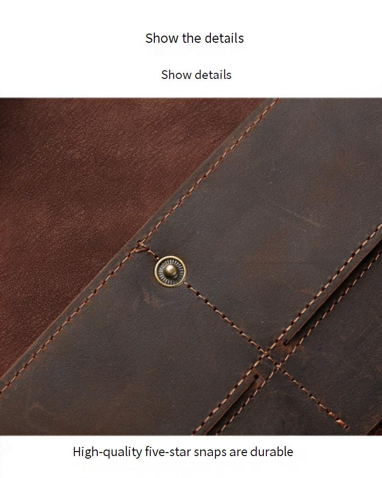 Men’s Bags Multifunctional Trifold Wallet Men's Genuine Leather Retro Clutch Bag Popular Large Capacity Crazy Horse Leather Long Wallet_voghion.com