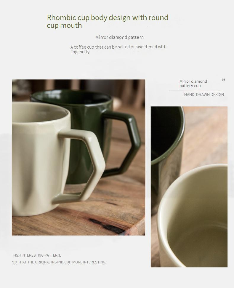 Vintage Ceramic Mug - Minimalist Coffee Cup With Retro Design (Elegant Couple Mugs For Home & Office Use)_voghion.com