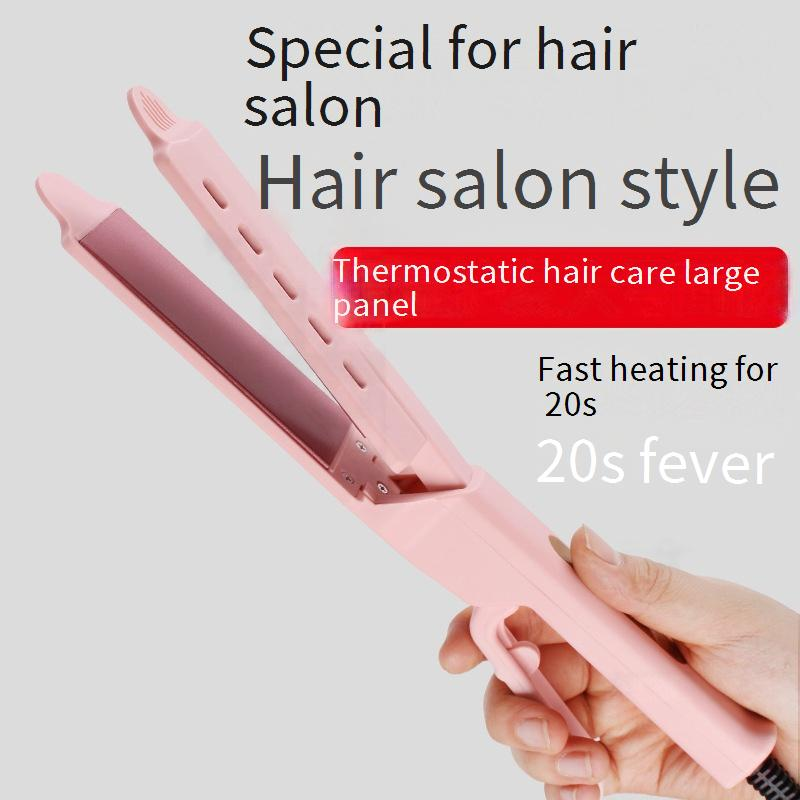 2-In-1 Hair Straightener & Curling Iron - Extra Wide Ceramic Plates With Temperature Control & Heat Protection (Sleek Design Fast Heating)_voghion.com