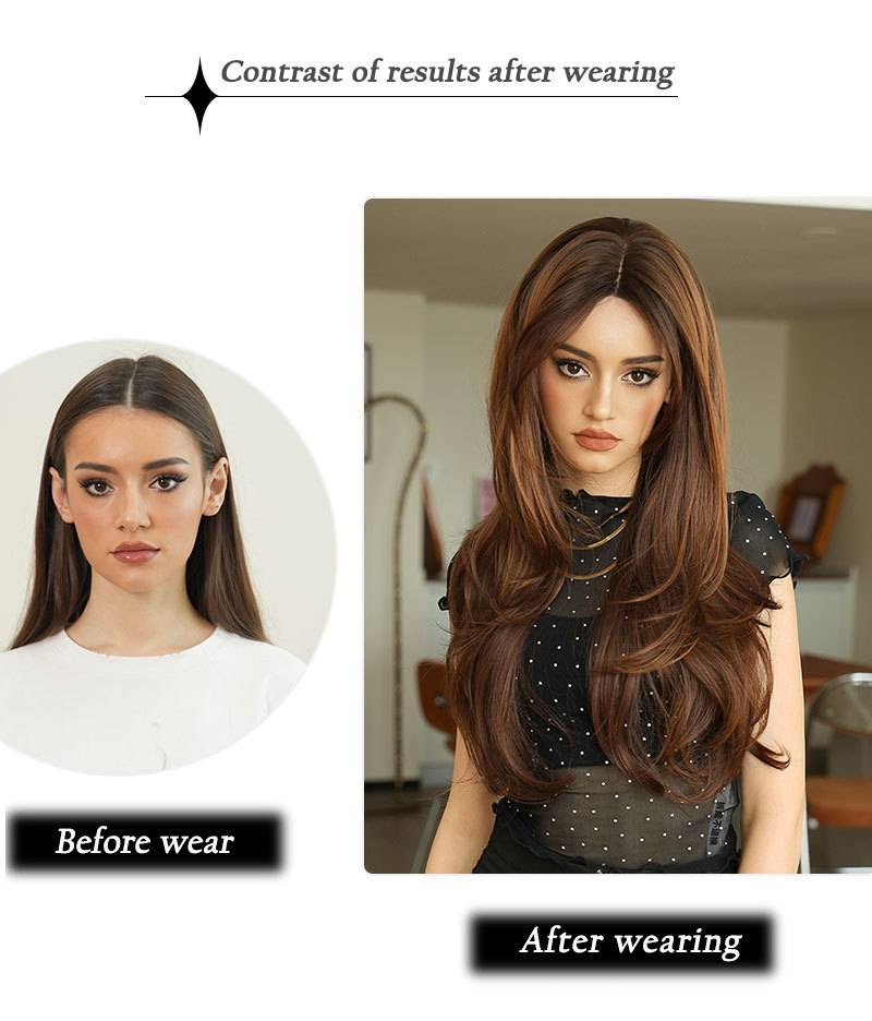 29 Inch Long Wavy Natural Women's Wig, Gorgeous Fluffy Lace Front Wig For Parties And Daily Wear, Looks Like Real Hair For Stylists_voghion.com