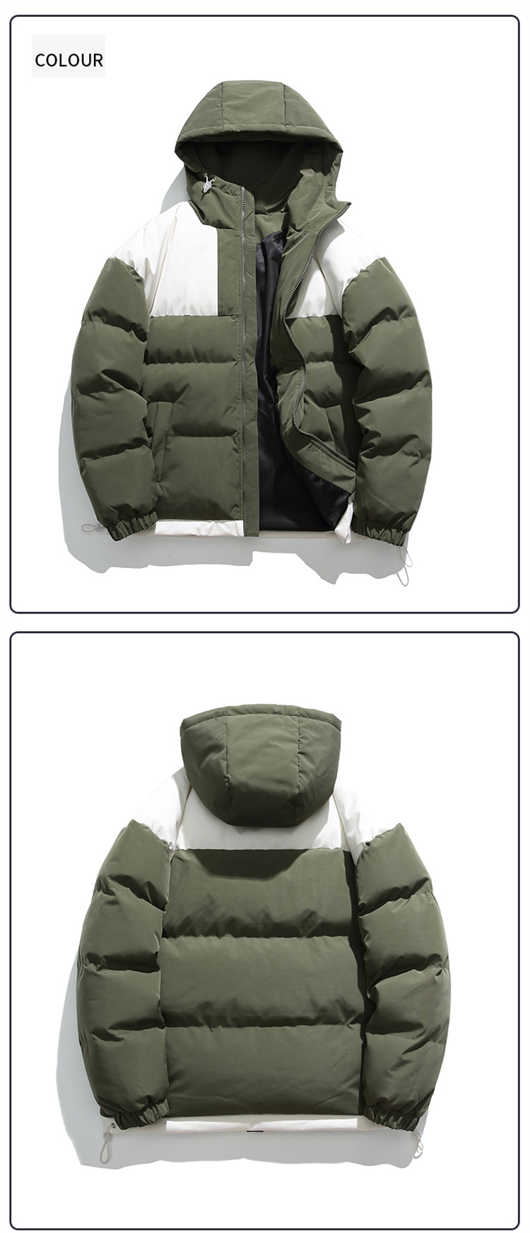 Men's Clothing Padded Hooded Jacket - Warm Fleece Lined Coat With Zip Front, Lightweight & Stylish For Daily Wear (Available In 6 Colors & Sizes)_voghion.com
