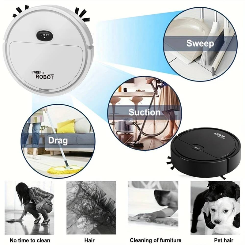 Robot Vacuum Cleaner - Compact Flat Design, Powerful Suction And Navigation System, Ideal For Home And Commercial Cleaning_voghion.com