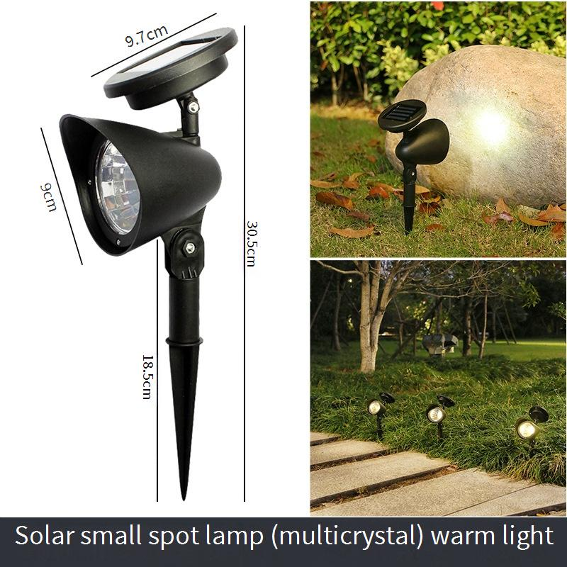 Solarbetriebene LED-Gartenstrahler, 4 LEDs, wasserdichte Landschaftsbeleuchtung für den Außenbereich für Hof, Villa, Park, dekorative Wegbeleuchtung (weißes/warmes Licht)_voghion.com