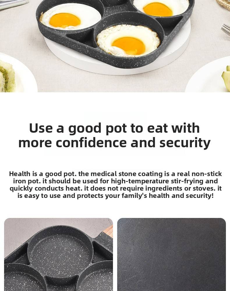Hamburger Pan For Home Kitchen – 4-Hole Breakfast Pan & Steak Frying Pan_voghion.com