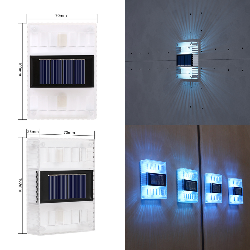 6LED Solar Wall Light With Up & Down Glow, Waterproof Outdoor Garden Decor, Warm/White/Color Light Options_voghion.com