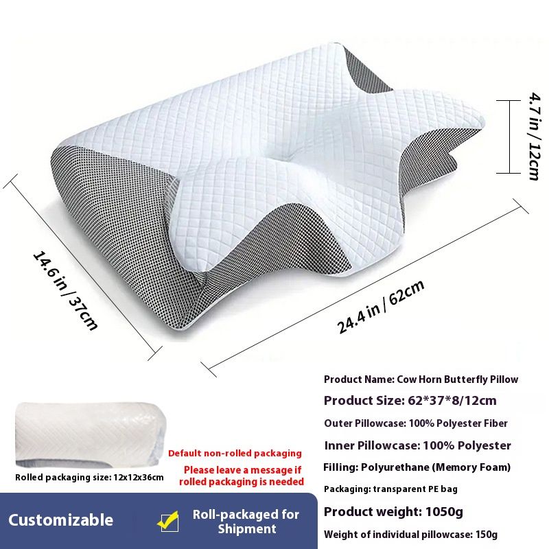Ergonomic Memory Foam Pillow For Neck Pain Relief - Contoured Cervical Support, Zero Pressure, Slow Rebound, Breathable Cover_voghion.com