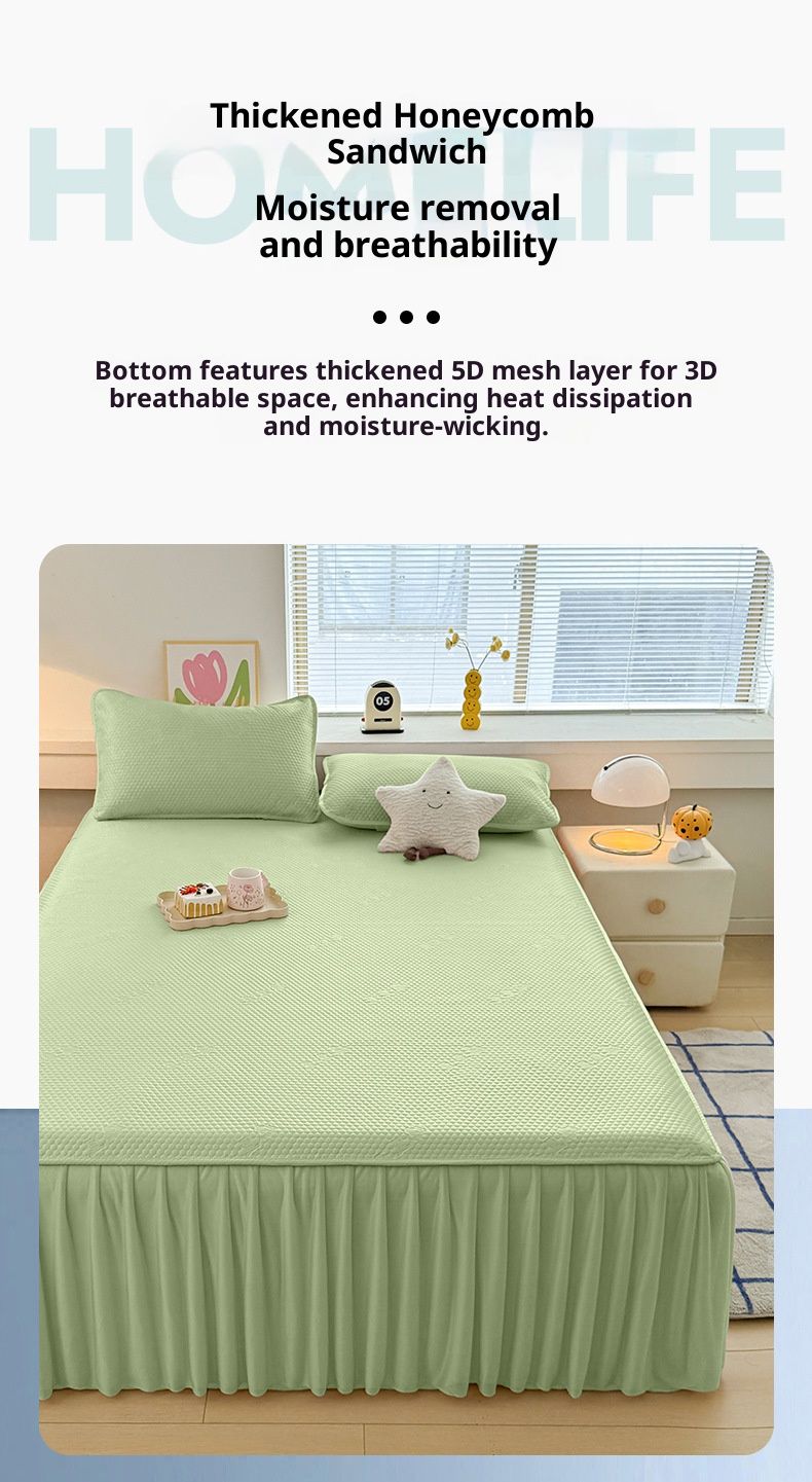 Kühlendes Viskose-Bettlaken-Set – Faltbare Sommerdecke aus Eisseide mit Anti-Rutsch-Punkten (Mintgrün/Grau/Karamell/Blau/Pink, 120 x 200 cm bis 200 x 220 cm)_voghion.com